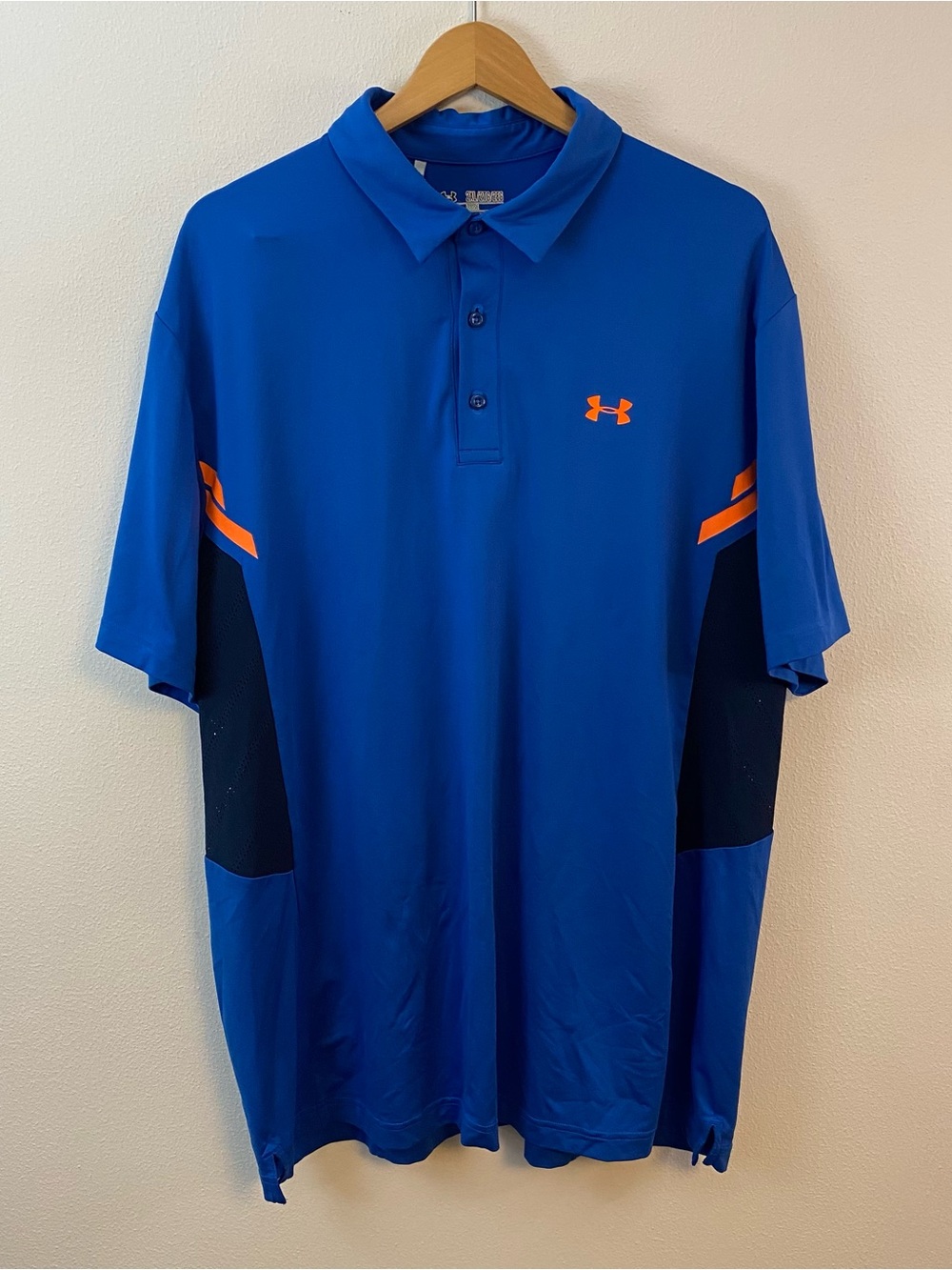 Under Armour Loose Blue Polo Vented Golf Outdoors Activewear Mens 2XL